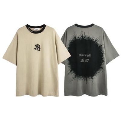 China Anti-pilling MK 2023 Hip Hop Retro Trendy Men's Top Summer New Customized Premium Design 100% Couple Short Sleeve Oversize Men's T-shirt for sale