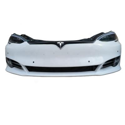 China Original Aluminum Front Bumper Assembly Body Kit Front Face Assembly With Headlight Used Suitable For Tesla Model S 2016-2021 for sale