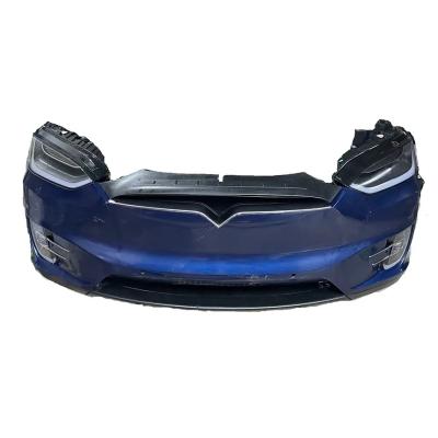 China Aluminum Suitable For Original Used Tesla Model X Front Bumper Assembly Body Kit Front Face Assembly With Headlight Auto Parts for sale