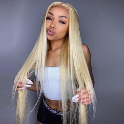 China 100% Sellers, 40 Inch Blonde 613 Transparent Lace Frontal Wigs, Wholesale Straight 613 200 Density Hair Wigs for sale