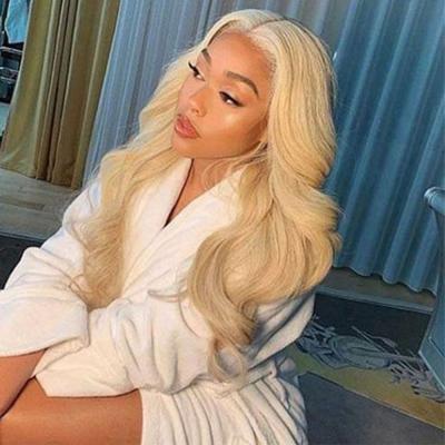 China Blonde Lace Front Wig Vendor, Body Wave Bob 613 Low Price 16 Inch Reday Current Transparent Swiss Thin Lace Frontal Wig 613 HD for sale