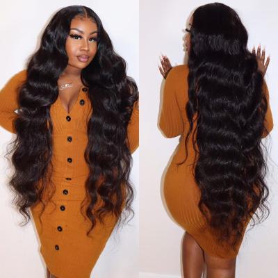 China Hd Wholesale Body Wave Lace Wig Ready Stock Raw Hair 14-34inch Virgin Cuticle Aligned 13x4 Lace Frontal Wig For Black Women for sale