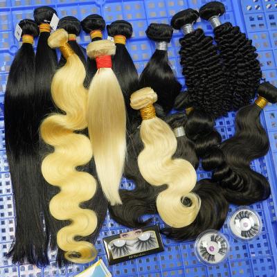 China 613 Hair , Silky Straight Wave High Quality Cuticle Align Long Hair Blonde 613 Hair Bundles for sale