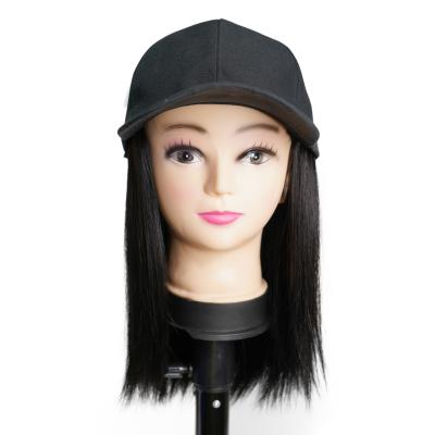 China Raw Low Price Straight Virgin Hair Cap Wig , 12-18 Inch Straight 4 Color Hair Cap Wig With Black Cap for sale