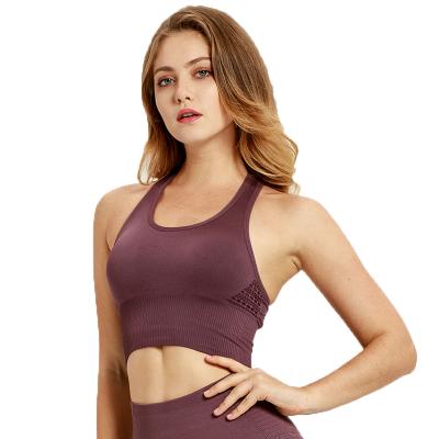 China Leechee Women's Breathable Hot Sexy Stretch High Impact Shock Proof Sports Bra Full Coverage Yoga Bra for sale