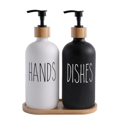 China Personal Care 16 oz Soap Dispenser Glass Bottle 500ml Boston Glass Hand Sanitizer Bottle for sale