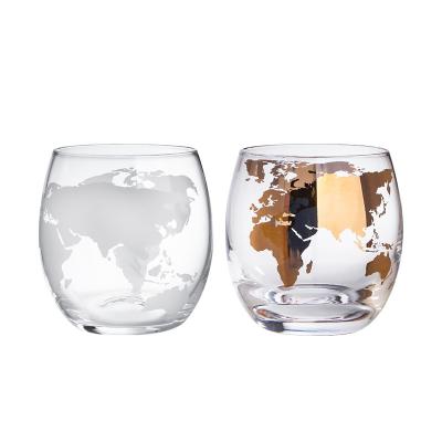 China Viable Creative Juice Glass High-End Whiskey Glass Home Map Water Cup for sale