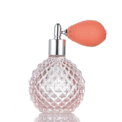 China Morden Round Corrugated Spray Glass Bottle Perfume Spray Glass Bottle for sale