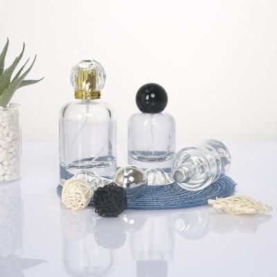 China Cosmetic Round Thick Bottom Spray Glass Perfume Bottle Glass Cosmetic Bottle for sale