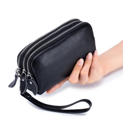 China 2022 Newest Design RFID Zipper Solid Color Leather Women's Wallet Wallets For Fashionable Women for sale