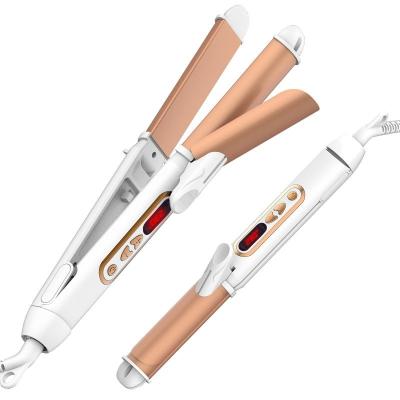 China Fashion Curling Mini Curling Iron Hair Straightener and Curler 2 in1 Ceramic Hair Hair+straightening Irons 2022 New Arrivals for sale