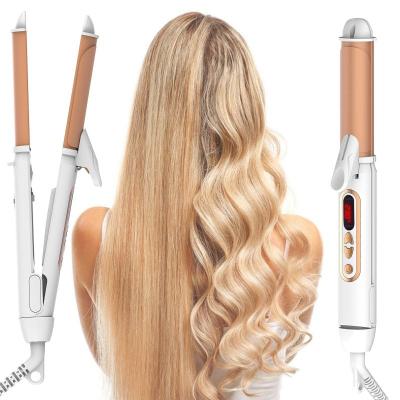 China Professional Ceramic Hair Curling Private Label Hair+straightening 2 in 1 Hair Straightener Flat Irons Hair Curler Curling Iron 2022 New Arrivals for sale