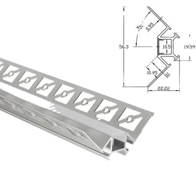 China Led Plaster Drywall Housing Led Profile Plaster Drywall Aluminum Corner Extrusion Led Housing for sale