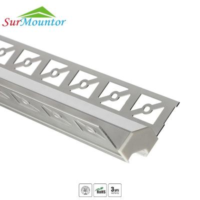 China Aluminum Radiator LED Strip Light U Profile For Plaster Corner Recessed Lighting Linea LED Profile for sale