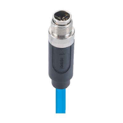 China Profinet M12 Connector Molded EtherNet Cable Rj45 Cat6 Connector With 10 Gbps Bandwidth for sale