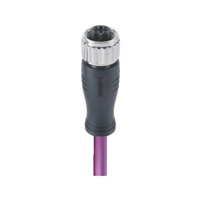 China B - Coding M12 Female Connector Shielded Molded Straight With Profibus DP Cable for sale