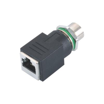 China 4 Poles Profinet RJ45 Connector Front Mounting Female To Male IP67 / IP68 for sale