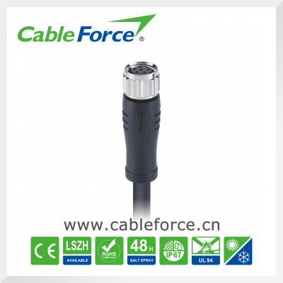 China PUR / PVC M8 Circular Connector 6 Pin Female Socket Connector Non - Shielding for sale