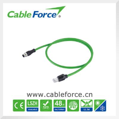 China Industrial Ethernet cable connectors M12 D Coded male connector to RJ45 male plug for sale