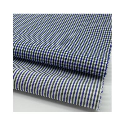 China Breathable 102gsm Plain Weave Yarn Dyed Stripe And Check Woven Cotton Fabric for sale