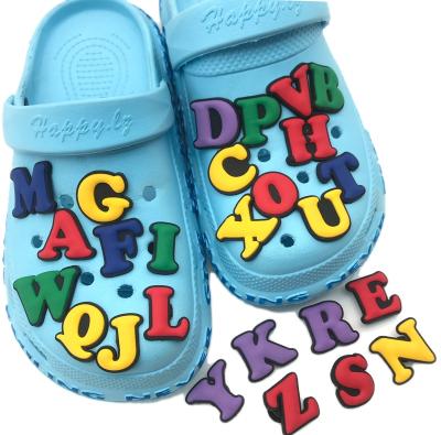 China Colorful Letters Best Selling Custom Croc Charms Shoes Kids Shoes Charms Cartoon Shoe Charms for sale