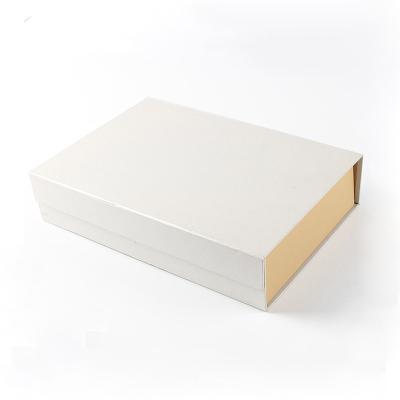 China Recycled Materials New Arrival High-end Customized White Color Magnetic Book Shape Cardboard Gift Foldable Box For Gift Packaging With Logo for sale