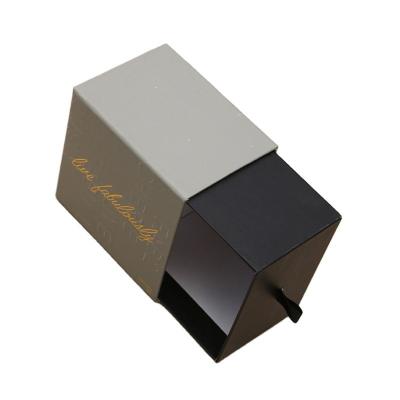 China Recycled Materials Silver Foil Stamp Matte Finish Paper Box Black Wallet Draw Gift Box Packaging for sale