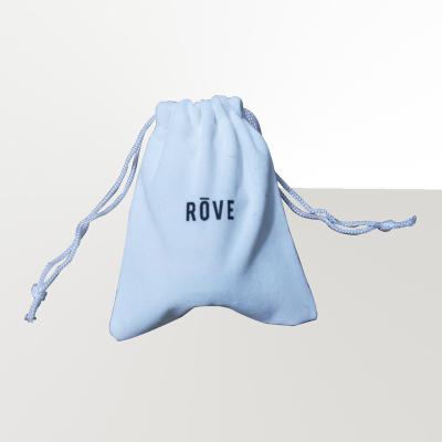 China Recyclable Wholesale Custom Double Drawstring Satin Jewelry Pouch Dust Bag with Logo Printed for sale