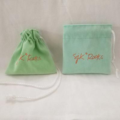 China Recyclable Felt cloth velvet jewelry pouch with logo jewelry drawstring pouch bag for sale