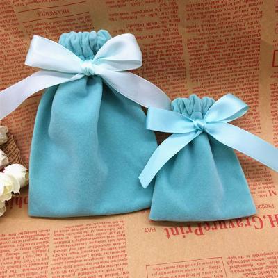 China Recyclable 7X9cm Wholesale Jewelry Packing Pouch Small Drawstring Gift Velvet Bag for sale