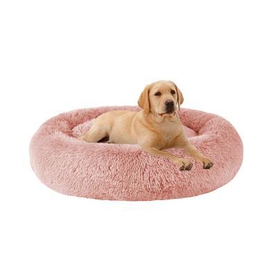 China Pets rest China Supplier China Plush Comfortable Round Donut Warm Bed for Pets Sleeping for sale