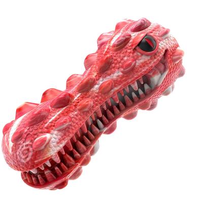 China High Grade Pet Sustainable Cute Durable Chewing Dinosaur Head Teeth Cleaning Toys for sale