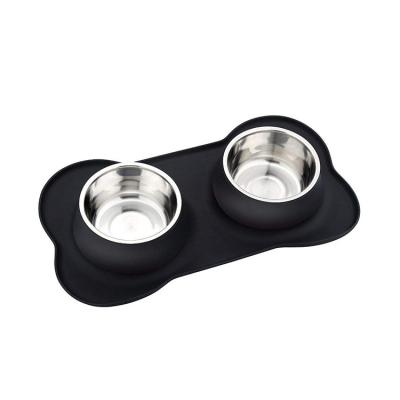 China Factory Price Sustainable Feeding Double Wall Stainless Steel Cooling Bowls For Pet for sale