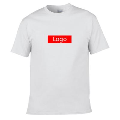 China custom O-neck white Anti-wrinkle Thick Logo Printed T-shirt custom plus size T-shirts cotton men T-shirt for sale