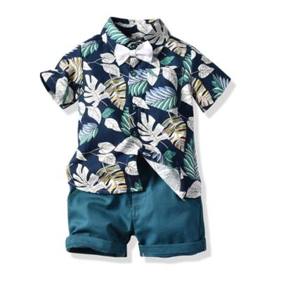 China Best Selling Casual Shortsleeve Lapel Children Outfits Boys Summer Baby Clothing Sets for sale