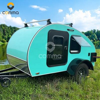 China Australian Standard 22Ft Wohnwagen Customization Size RV Light Vehicle Caravans Camper With Extra Tent for sale