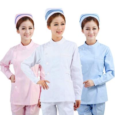 China OEM&ODM Customizable Hospital LOGO Scrubs 100% Cotton Hospital Uniforms Goods Long Uniforms Long Nursing Uniforms Sets for sale