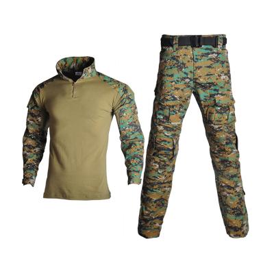 China Anti-static Black Long Sleeve Militart Camouflage Digital Suit Frog Clothing Tactical Shirts Combat Shirt For Men for sale