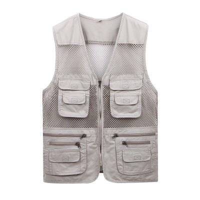 China Wholesale Cheap 65% Cotton Ready Stock Mens Vest Outdoor Sports Leisure Fishing Mesh Vest Photography Engineering Vest for sale