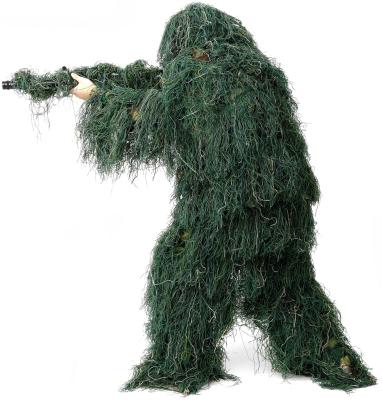 China 5 In 1 Military Ghillie Suits 3D Camouflage Hunting Suits Outdoor Realistic Camouflage Clothing Suitable For Unisex Adults With Woodlan Customized Size for sale