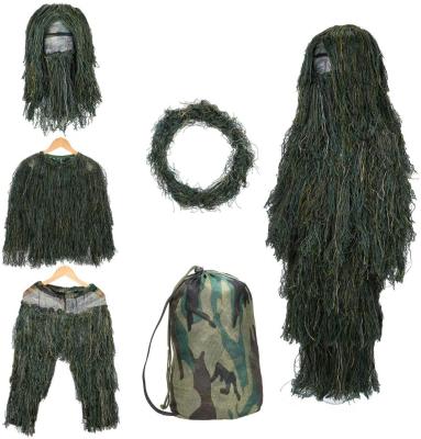 China Military Army Security Hunting Suit With Bag Woodland Gilly Suit Sniper Ghillie Suits Military Airsoft Tactical Suits for sale