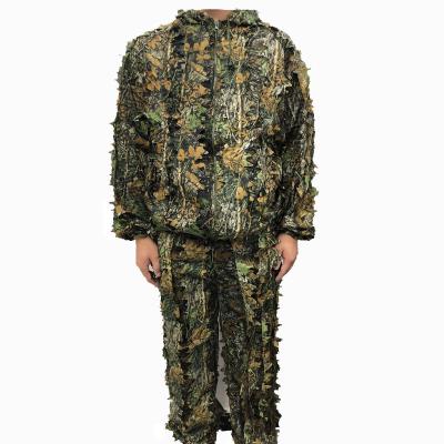 China Durable Sniper Cover Military Woodland 3D Leaf Camouflage Jungle Ghillie Kit Cloak For Hunting Birding Suit for sale