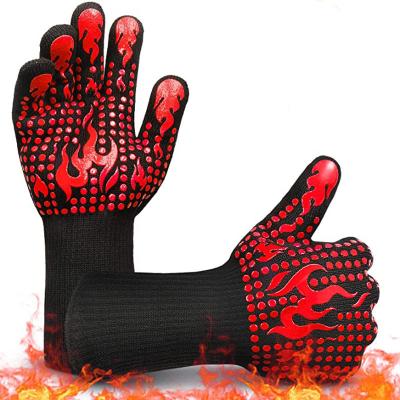 China BBQ Oven Microwave Baking Amazon Hot Sale 350-800 Degree Deyan Aramid BBQ Grill Heat Insulation High Temperature Flame Retardant Gloves for sale