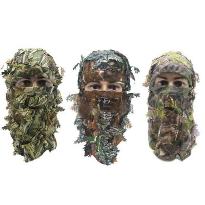 China Hot Selling Camouflage Light Green Leaf Head Net Face Towel For Hunting for sale