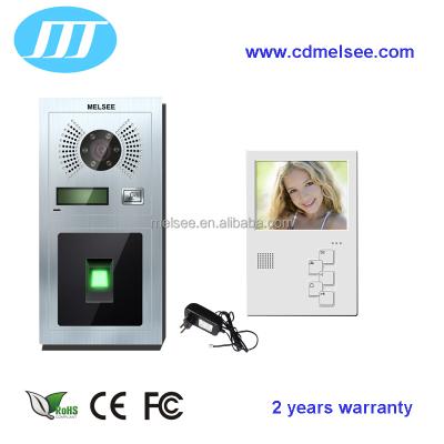 China Alum Alloy Stainless Steel Biometric Video Door Phone Video Fingerprint Intercom For Villa Single Home for sale