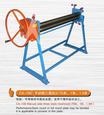 China Plate Processing CA-106 Three Roller Multifunction Plate and Manual Sheet Electric Slip Rolling Machine Metal Plate Length 1000mm for sale