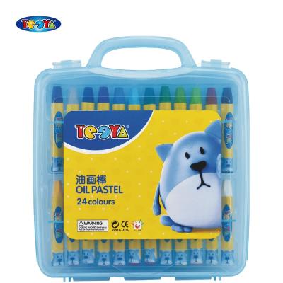 China BRIGHT 24 COLORS COLOR 11X75MM HEX OIL PASTEL SET IN PLASTIC BOX for sale