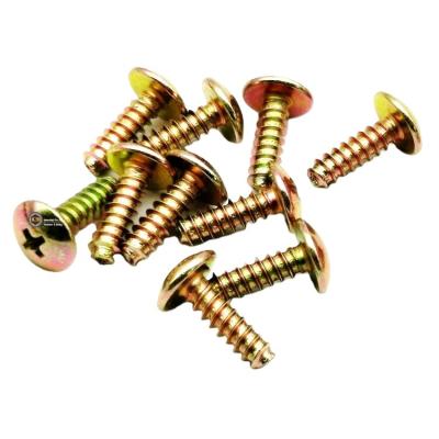 China Wood Truss Cross Recessed Gypsum Screw Truss Gypsum Screws Galvanized Yellow Head M5 Tapping Type for sale