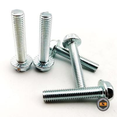 China M8-1.25 x 40mm carbon steel castellated hex flange bolts flange hex screws, for sale