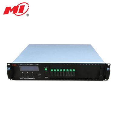 China 19 inch 2U 1550nm High Power EDFA Amplifier, 1550nm EDFA, 16x19dBm with WDM 560x555x180mm for sale